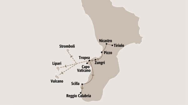 Erlebnisreise Kalabrien Italien Reiseplan